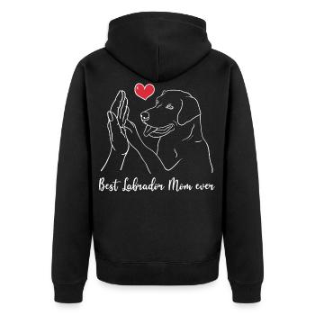 Best Labrador Mom Ever Labrador Retriever Mom - Unisex Premium Organic Zip Hoodie - black - Back - Nico (187cm)