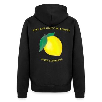 Lorsque la vie vous donne des citrons, faites de la limonade - Veste à capuche bio Premium Unisexe - noir - Dos - Nico (187cm)