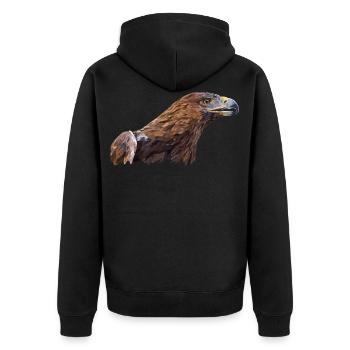 Steinadler - Unisex Premium Bio Zip Hoodie - Schwarz - Hinten - Nico (187cm)
