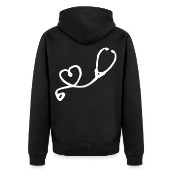Médecin cœur médecin assistant médical femme médecin - Veste à capuche bio Premium Unisexe - noir - Dos - Nico (187cm)
