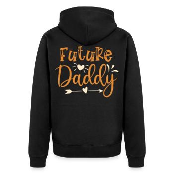Future daddy - Unisex Premium Organic Zip Hoodie - black - Back - Nico (187cm)