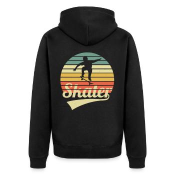 Skater Vintage Skateboard Skate Retro Skateboarder - Veste à capuche bio Premium Unisexe - noir - Dos - Nico (187cm)