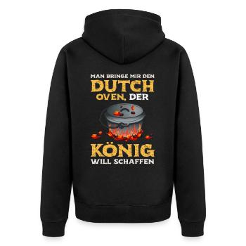 Man Bringe Mir Den Dutch Oven Grillmeister - Unisex Premium Bio Zip Hoodie - Schwarz - Hinten - Nico (187cm)