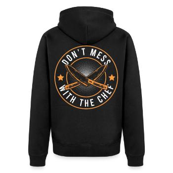 chef cook chef knife - Unisex Premium Organic Zip Hoodie - black - Back - Nico (187cm)