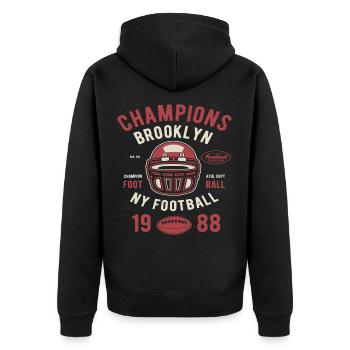 Football Champions Brooklyn Mon football - Veste à capuche bio Premium Unisexe - noir - Dos - Nico (187cm)