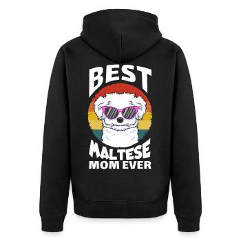 Meilleur Maltese Mom Ever Meilleur Malteser Mama chiens - Veste à capuche bio Premium Unisexe - noir - Dos - Nico (187cm)