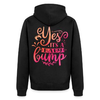 Yes it s a baby bump - Veste à capuche bio Premium Unisexe - noir - Dos - Nico (187cm)