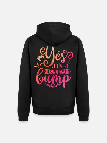 Yes it's a baby bump - Unisex Premium Organic Zip Hoodie - black