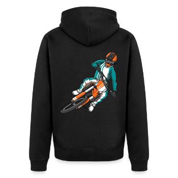 Motocross Rider Biker Motorcycle Children Men - Veste à capuche bio Premium Unisexe - noir - Dos - Nico (187cm)
