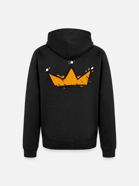 Krone - Unisex Premium Bio Zip Hoodie - Schwarz