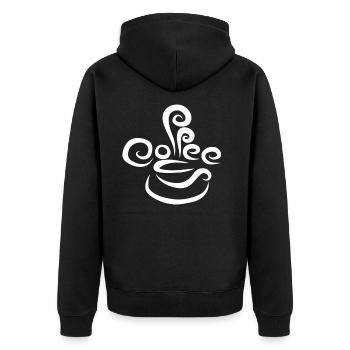 Coffee Caffeine Coffee Bean Gift Coffee Cup - Unisex Premium Organic Zip Hoodie - black - Back - Nico (187cm)