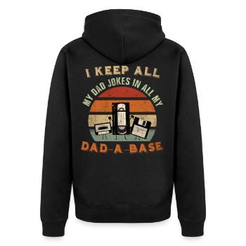 Dad jokefunny Father's Day Vintage - Unisex Premium Organic Zip Hoodie - black - Back - Nico (187cm)