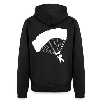 Skydiving Parachute Jump - Unisex Premium Organic Zip Hoodie - black - Back - Nico (187cm)