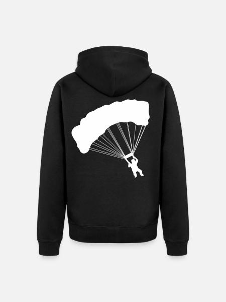 Skydiving Parachute Jump - Unisex Premium Organic Zip Hoodie - black