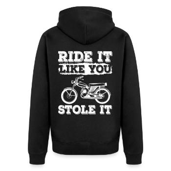 Ride It Like You Stole It Mobylette Mobylette - Veste à capuche bio Premium Unisexe - noir - Dos - Nico (187cm)