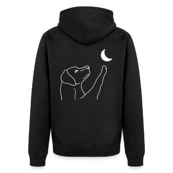 Labrador touch Moon Lab Labrador Retriever Dog - Unisex Premium Bio Zip Hoodie - Schwarz - Hinten - Nico (187cm)