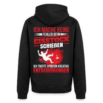 Keine Fehler beim Eisstock schießen Stockschütze - Unisex Premium Bio Zip Hoodie - Schwarz - Hinten - Nico (187cm)