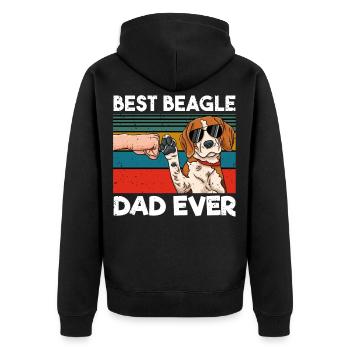 Meilleur Beagle Dad Ever - Veste à capuche bio Premium Unisexe - noir - Dos - Nico (187cm)