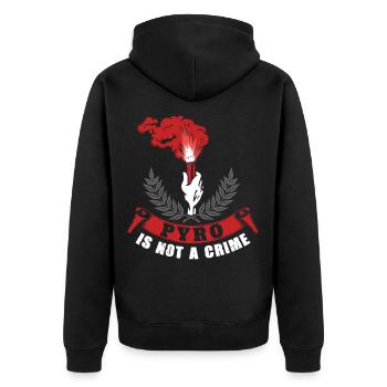 Pyro is not a crime Pyro is not a crimePyro i - Unisex Premium Organic Zip Hoodie - black - Back - Nico (187cm)