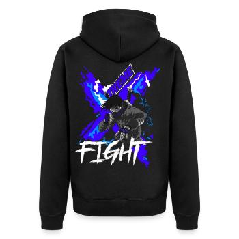 Xtreme Fight Fighter Manga Anime - Unisex Premium Organic Zip Hoodie - black - Back - Nico (187cm)