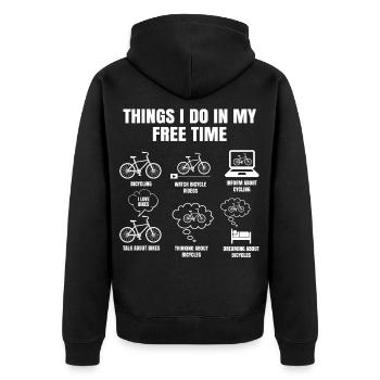 Things I Do In My Free Time Biker Cycling - Veste à capuche bio Premium Unisexe - noir - Dos - Nico (187cm)