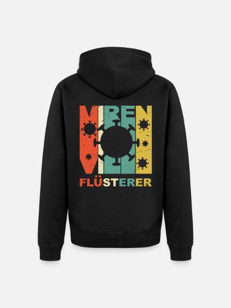 Viren Flüsterer Vintage - Unisex Premium Bio Zip Hoodie - Schwarz