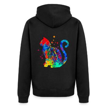 Cats Art Vintage Kitten Retro Kitten Graphic - Veste à capuche bio Premium Unisexe - noir - Dos - Nico (187cm)