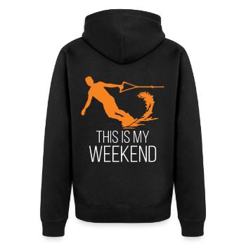 Wakeboarder This is my Weekend Wakeboarding - Unisex Premium Organic Zip Hoodie - black - Back - Nico (187cm)