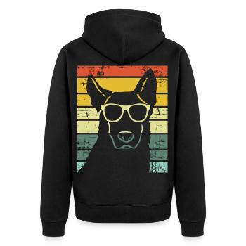 Rétro Vintage German Shepherd propriétaire de chien - Veste à capuche bio Premium Unisexe - noir - Dos - Nico (187cm)