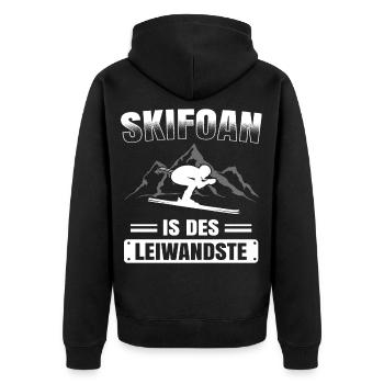 Skifoan Is Des Leiwandste Ski Skifahrer Mundart - Unisex Premium Bio Zip Hoodie - Schwarz - Hinten - Nico (187cm)