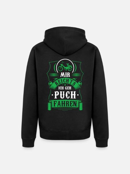 Mir reichts ich geh Moped fahren Steyr Mopedfahrer - Unisex Premium Bio Zip Hoodie - Schwarz