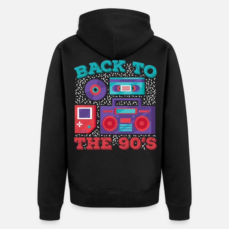 90s 90 - Veste à capuche bio Premium Unisexe - noir