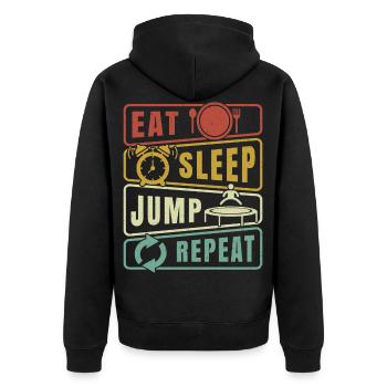 Eat Sleep Jump Repeat Trampolin Jumping Fitness - Veste à capuche bio Premium Unisexe - noir - Dos - Nico (187cm)