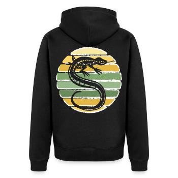 Retro Gecko Lézard Vintage Reptile Lézard Lizard - Veste à capuche bio Premium Unisexe - noir - Dos - Nico (187cm)