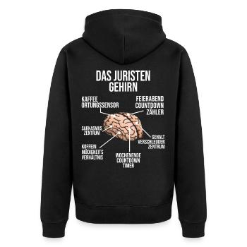 Juristen Gehirn Anwalt Jurist Richter - Unisex Premium Bio Zip Hoodie - Schwarz - Hinten - Nico (187cm)