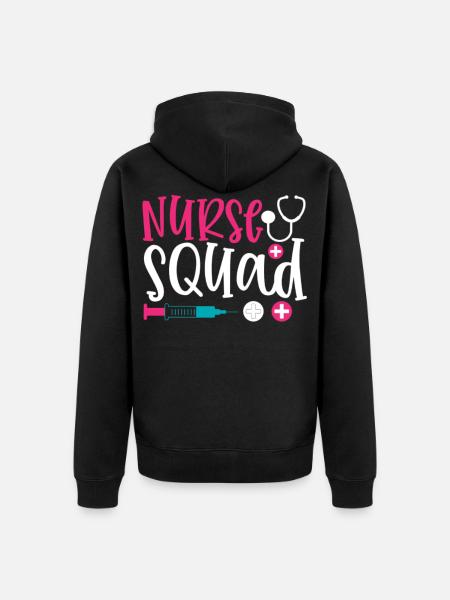 Phrase nurse squad - Veste à capuche bio Premium Unisexe - noir