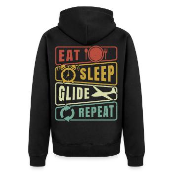 Eat Sleep Glide Repeat Glider Pilot Gliding Flight - Veste à capuche bio Premium Unisexe - noir - Dos - Nico (187cm)