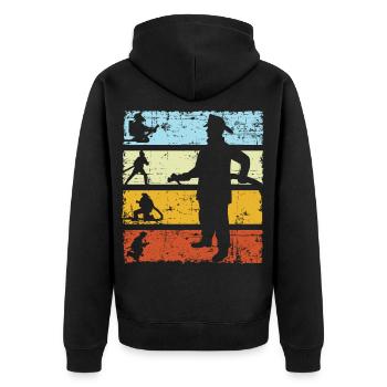 Firefighter Retro Vintage - Veste à capuche bio Premium Unisexe - noir - Dos - Nico (187cm)