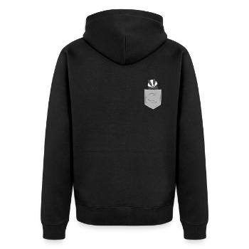 Blaireau dans la poche de la poitrine - Veste à capuche bio Premium Unisexe - noir - Dos - Nico (187cm)