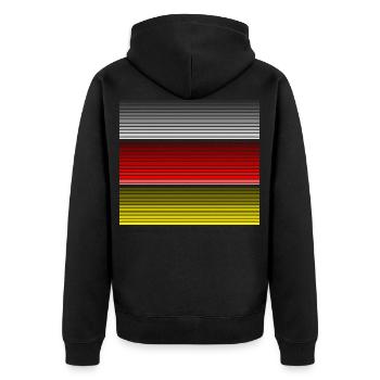 Deutschland - Unisex Premium Bio Zip Hoodie - Schwarz - Hinten - Nico (187cm)