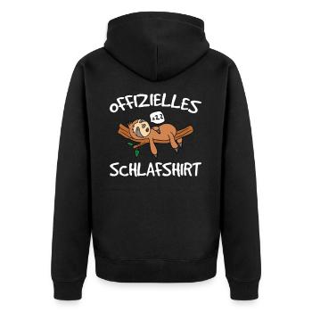 Faultier Mein Offizielles Schlaf Schlafen Faultier - Unisex Premium Bio Zip Hoodie - Schwarz - Hinten - Nico (187cm)