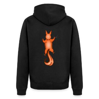 Witziges Comic Nagetier hängt ab Eichhörnchen Fun - Unisex Premium Bio Zip Hoodie - Schwarz - Hinten - Nico (187cm)
