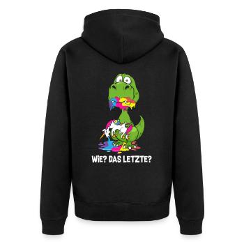 Drache Wie Das Letzte Drache frisst Einhorn - Unisex Premium Bio Zip Hoodie - Schwarz - Hinten - Nico (187cm)