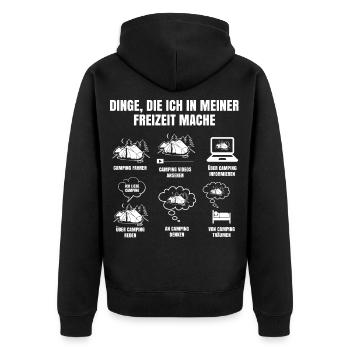 Things I Do Camping In My Free Time - Unisex Premium Organic Zip Hoodie - black - Back - Nico (187cm)