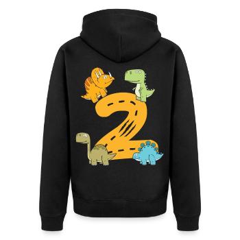 2 ans jeune dinosaure dino anniversaire - Veste à capuche bio Premium Unisexe - noir - Dos - Nico (187cm)