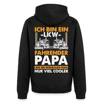 Father's Day Gift for Truck Driver Dad Gift - Unisex Premium Organic Zip Hoodie - black - Back - Nico (187cm)