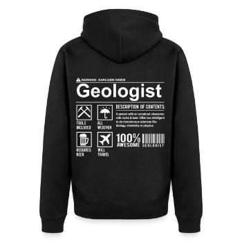 Géologue composition cadeau pour les géologues - Veste à capuche bio Premium Unisexe - noir - Dos - Nico (187cm)