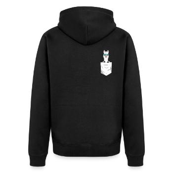 Alpagas avec lunettes de soleil - Lama dans votre poche - Veste à capuche bio Premium Unisexe - noir - Dos - Nico (187cm)