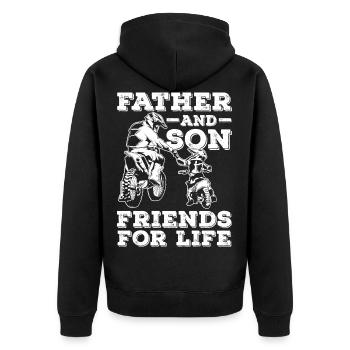 Motocross Père et Son Bike Moto Fils Papa - Veste à capuche bio Premium Unisexe - noir - Dos - Nico (187cm)