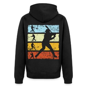 Rétro-joueur de baseball - Veste à capuche bio Premium Unisexe - noir - Dos - Nico (187cm)